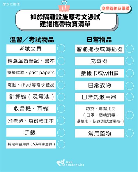 考試禁忌|一圖睇清｜DSE考生每日checklist 及考試禁忌｜DSE 202